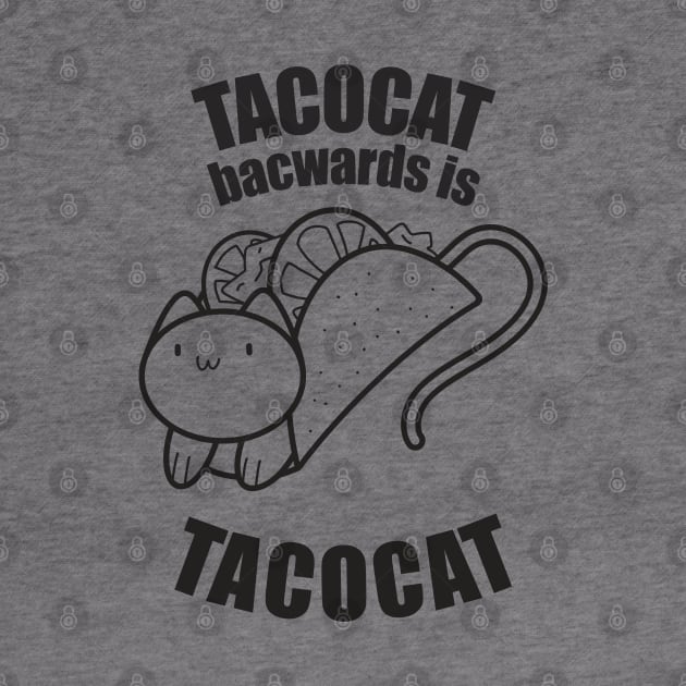 funny tacocat palindrome taco cat line art by A Comic Wizard